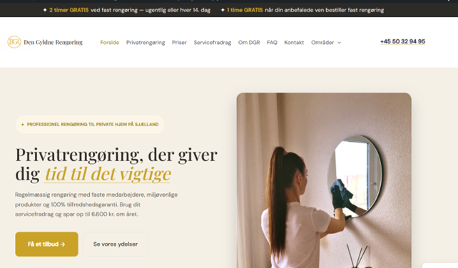 Den Gyldne Rengøring - strona WordPress